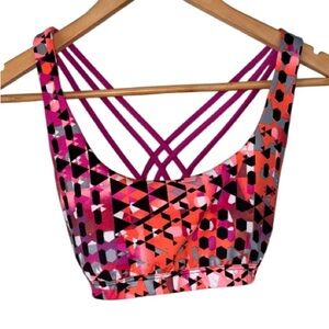 Victorias Secret sports bra non padded padding small mesh lined criss cross back